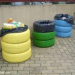lixeira coleta seletiva de pneus reaproveitados